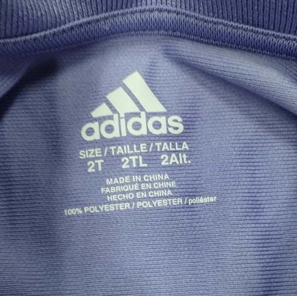 Adidas Toddler Girl 2T  Purple Ruffle Polo Dress Short Sleeve Classic Preppy - Picture 9 of 9